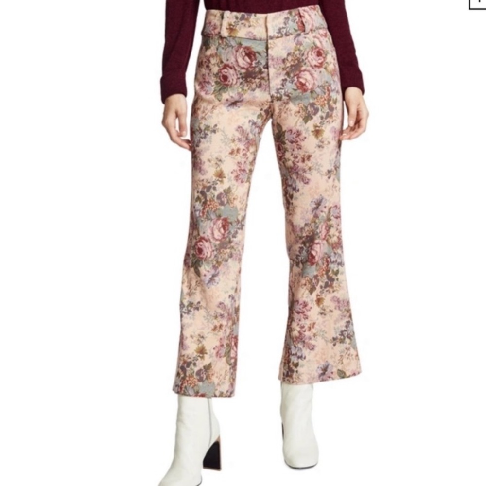 Petersyn Revolve Liam Brocade Floral Ankle Length Pant Size S NWT